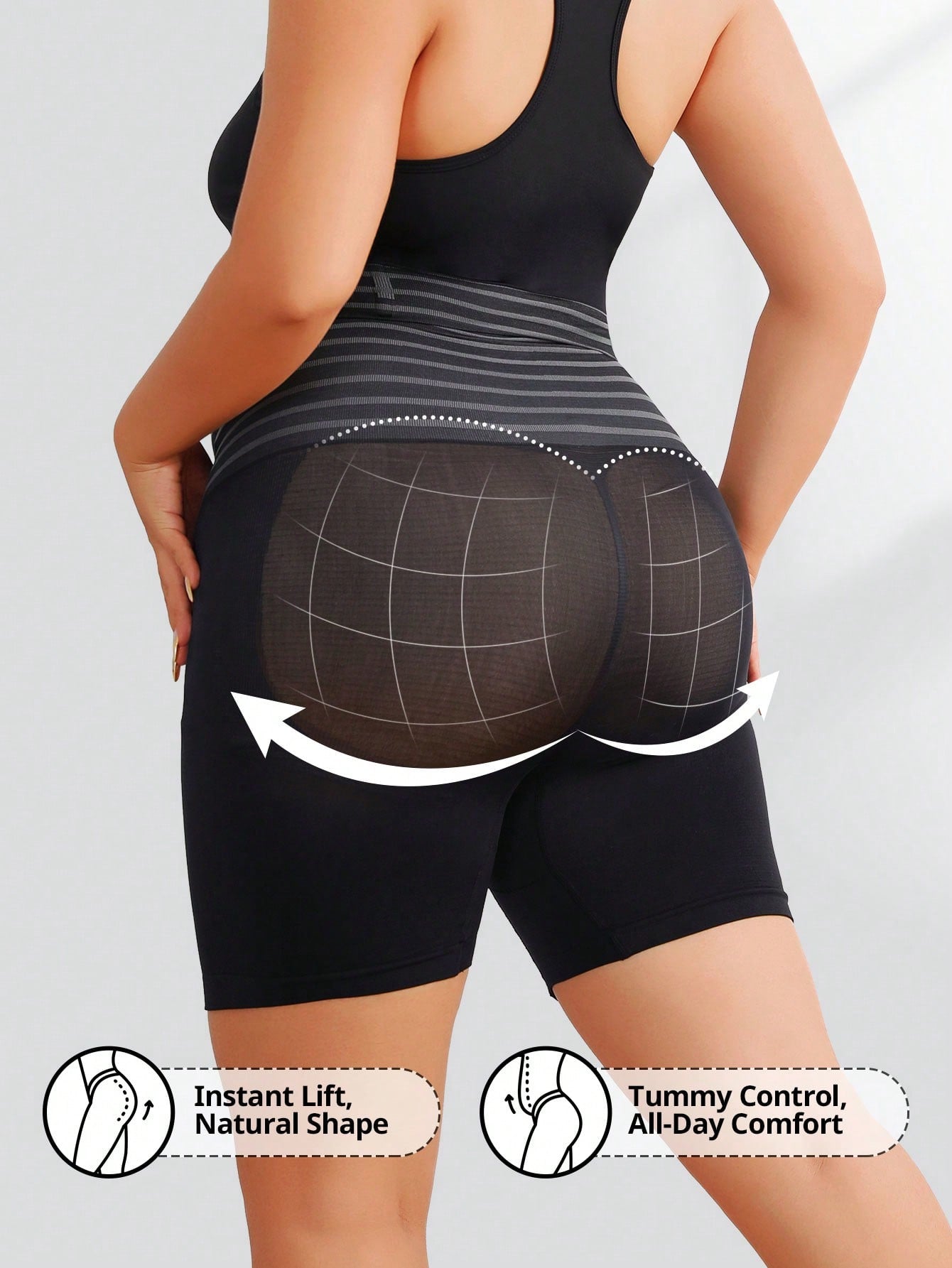 Plus Size High Waist Tummy Control Shapewear Shorts