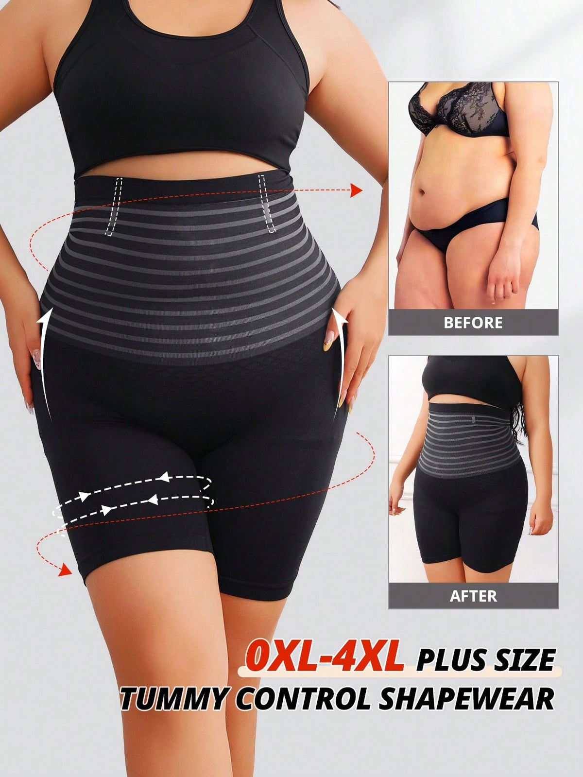 Plus Size High Waist Tummy Control Shapewear Shorts