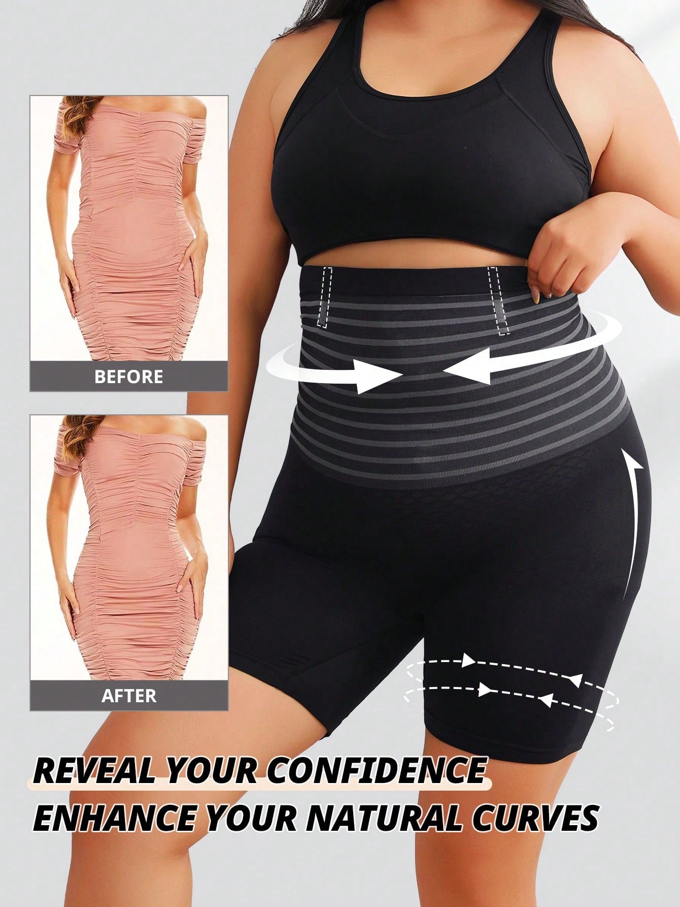 Plus Size High Waist Tummy Control Shapewear Shorts